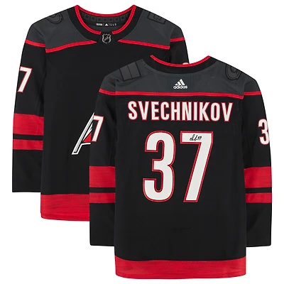 Andrei Svechnikov Black Carolina Hurricanes Autographed adidas Authentic Jersey