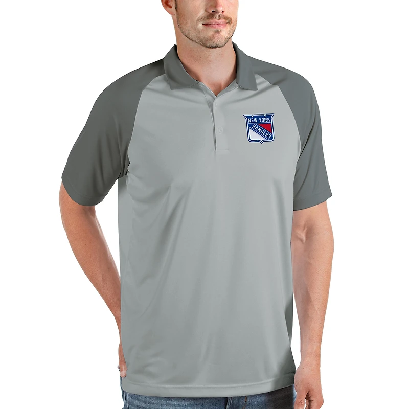 Men's Antigua Gray New York Rangers Nova Polo