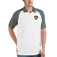 Men's Antigua White Pittsburgh Penguins Nova Polo