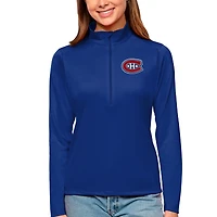 Women's Antigua Royal Montreal Canadiens Tribute Quarter-Zip Pullover Top