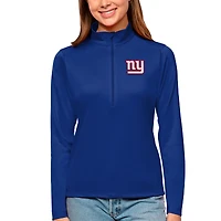 Women's Antigua Royal New York Giants Tribute Half-Zip Top