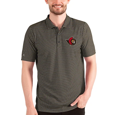 Men's Antigua Heathered Black/Gold Ottawa Senators Esteem Polo
