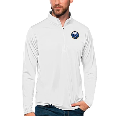 Men's Antigua White Buffalo Sabres Tribute Quarter-Zip Pullover Top