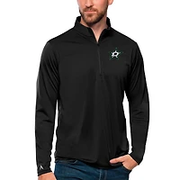 Men's Antigua Black Dallas Stars Tribute Quarter-Zip Pullover Top