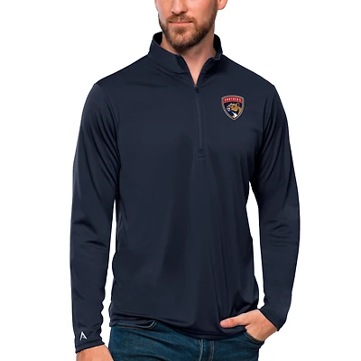 Men's Antigua Navy Florida Panthers Tribute Quarter-Zip Pullover Top