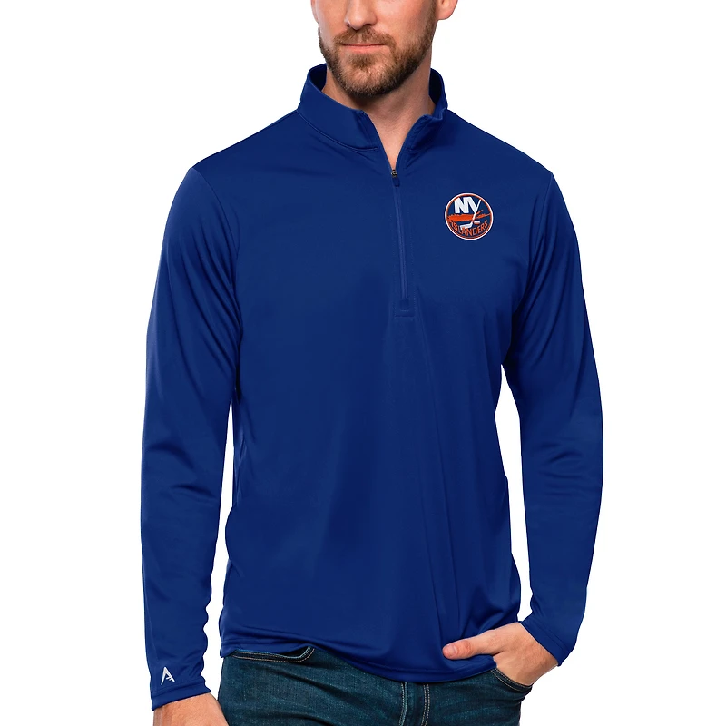 Men's Antigua Royal New York Islanders Tribute Quarter-Zip Pullover Top