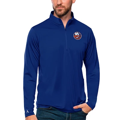 Men's Antigua Royal New York Islanders Tribute Quarter-Zip Pullover Top