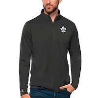 Men's Antigua Charcoal Toronto Maple Leafs Tribute Quarter-Zip Pullover Top