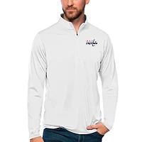 Men's Antigua White Washington Capitals Tribute Quarter-Zip Pullover Top
