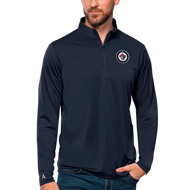 Men's Antigua Navy Winnipeg Jets Tribute Quarter-Zip Pullover Top
