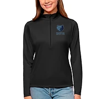 Women's Antigua Black Memphis Grizzlies Tribute Half-Zip Top