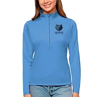 Women's Antigua Light Blue Memphis Grizzlies Tribute Half-Zip Top