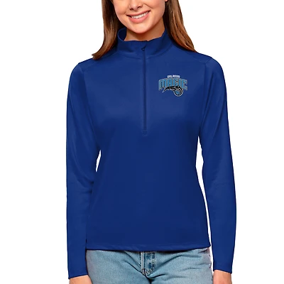Women's Antigua Blue Orlando Magic Tribute Half-Zip Top