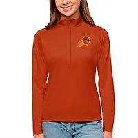 Women's Antigua Orange Phoenix Suns Team Tribute Half-Zip Top