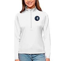 Women's Antigua White Minnesota Timberwolves Tribute Half-Zip Top