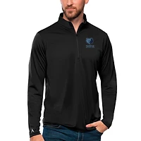 Men's Antigua Black Memphis Grizzlies Tribute Quarter-Zip Pullover Top