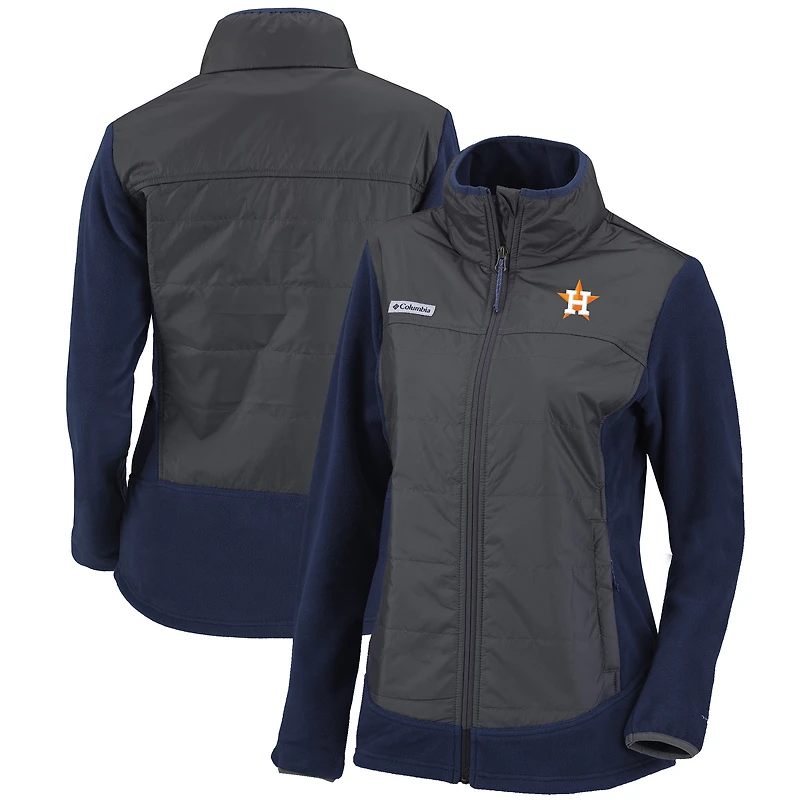 Women's Columbia Navy/Charcoal Houston Astros Basin Butte Fleece Full-Zip Jacket