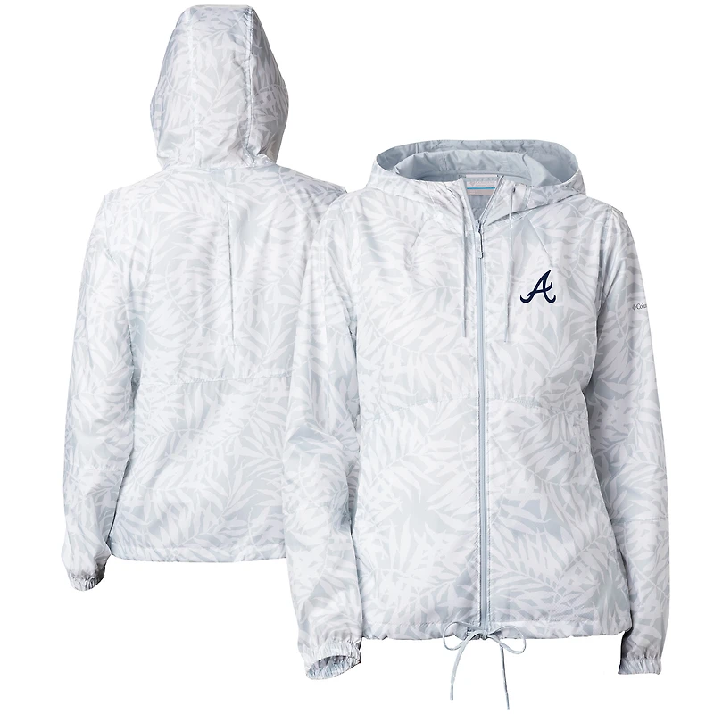 Women's Columbia Gray Atlanta Braves Flash Forward Full-Zip Windbreaker Jacket