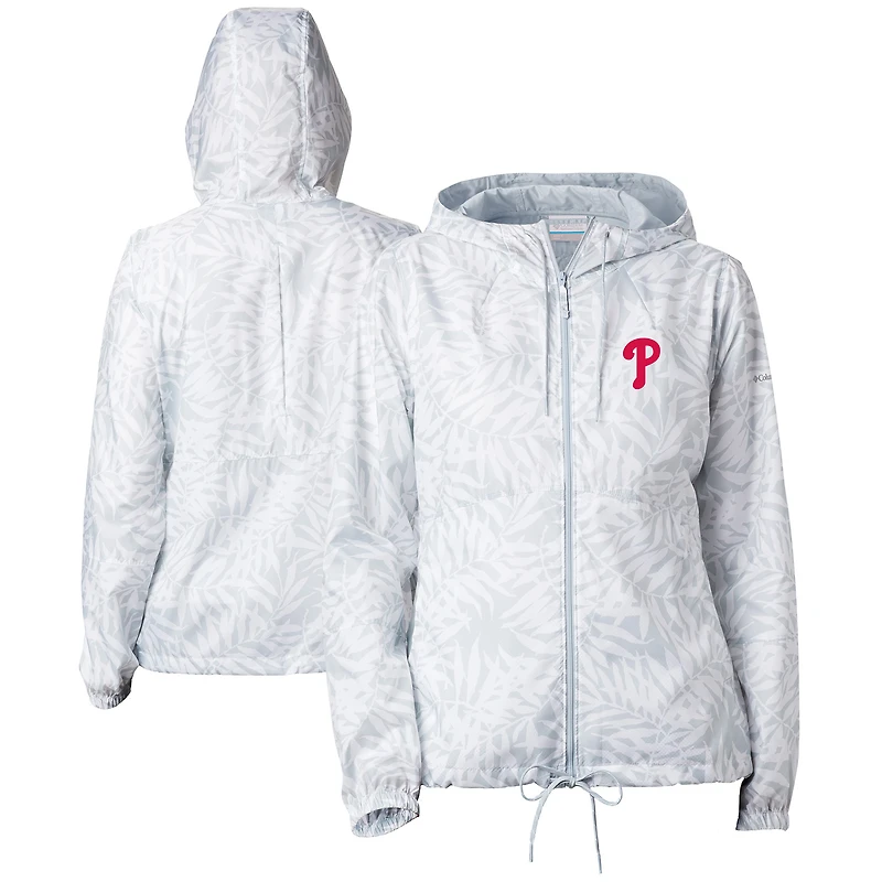 Women's Columbia Gray Philadelphia Phillies Flash Forward Full-Zip Windbreaker Jacket