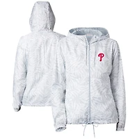 Women's Columbia Gray Philadelphia Phillies Flash Forward Full-Zip Windbreaker Jacket
