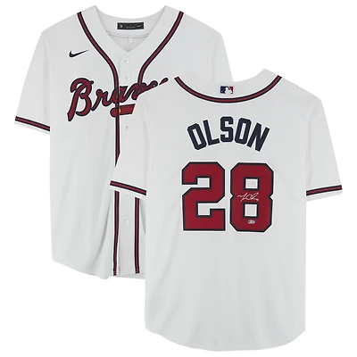 Matt Olson White Atlanta Braves Autographed Nike Replica Jersey