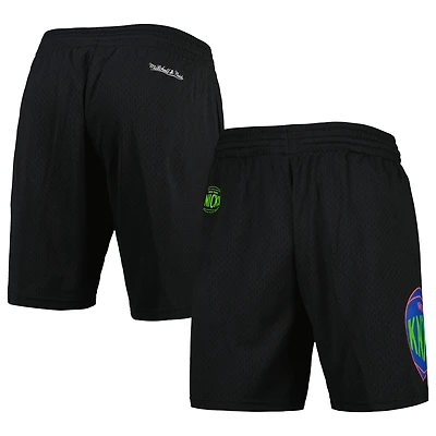 Men's Mitchell & Ness Black New York Knicks Hardwood Classics Color Bomb Energy Shorts