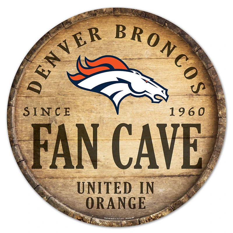 WinCraft Denver Broncos 14'' Circular Wood Sign