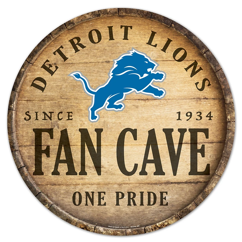 WinCraft Detroit Lions 14'' Circular Wood Sign
