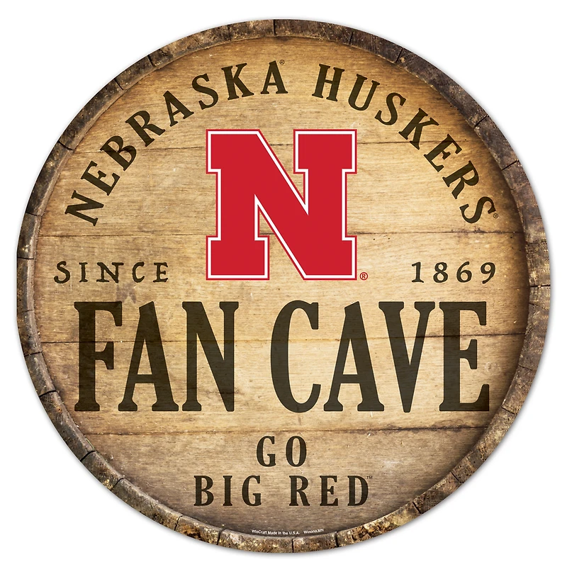 WinCraft Nebraska Huskers 14'' Circular Wood Sign