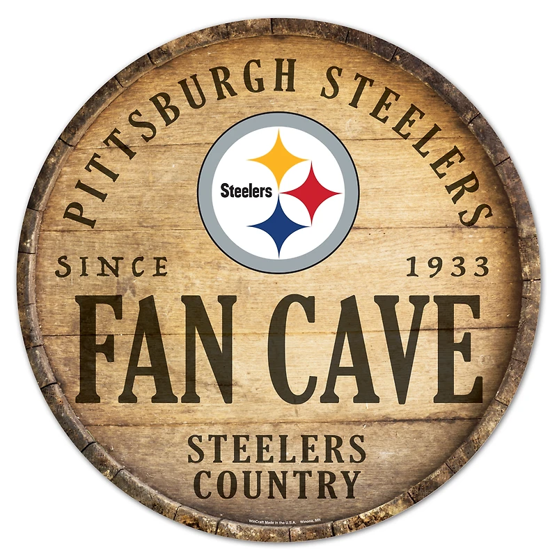 WinCraft Pittsburgh Steelers 14'' Circular Wood Sign