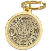 Gold Southern Connecticut Owls Split-Wire Key Ring