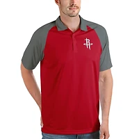 Men's Antigua Red Houston Rockets Nova Raglan Polo