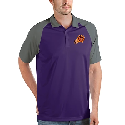 Men's Antigua Purple Phoenix Suns Nova Raglan Polo