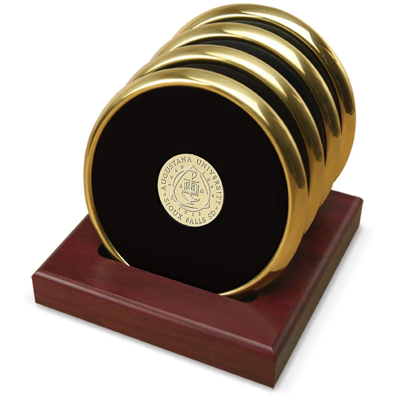 Gold Augustana Vikings -Piece Coaster Set