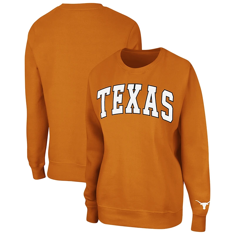 Women's Colosseum Texas Orange Texas Longhorns Campanile Pullover Sweatshirt