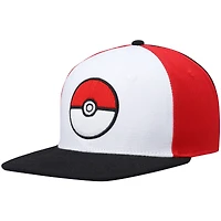 Men's White Pokémon Poké Ball Colorblock Snapback Hat