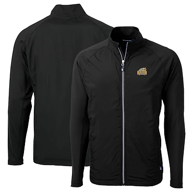 Men's Cutter & Buck Black George Mason Patriots Big & Tall Adapt Eco Knit Hybrid Recycled Full-Zip Jacket