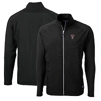 Men's Cutter & Buck Black Texas Tech Red Raiders Big & Tall Adapt Eco Knit Hybrid Recycled Full-Zip Jacket