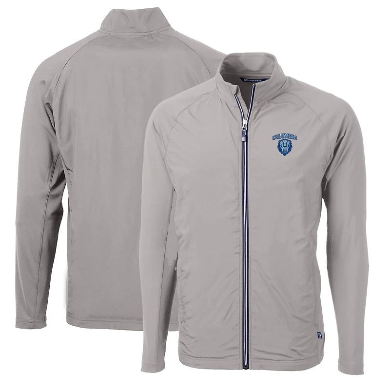 Men's Cutter & Buck Gray Columbia University Big & Tall Adapt Eco Knit Hybrid Recycled Full-Zip Jacket