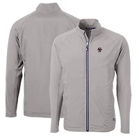 Men's Cutter & Buck Gray Boston College Eagles Big & Tall Adapt Eco Knit Hybrid Recycled Full-Zip Jacket