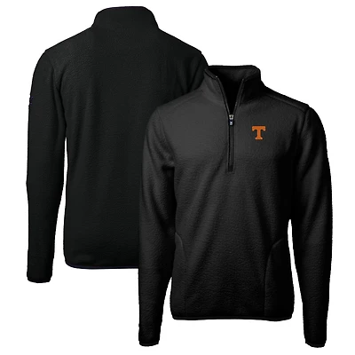 Men's Cutter & Buck Black Tennessee Volunteers Big & Tall Cascade Eco Sherpa Fleece Quarter-Zip Jacket