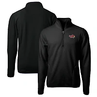 Men's Cutter & Buck Black Illinois State Redbirds Big & Tall Cascade Eco Sherpa Fleece Quarter-Zip Jacket
