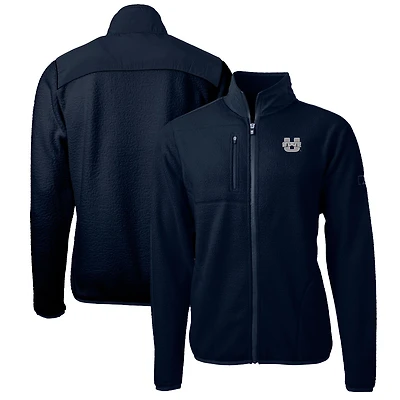 Men's Cutter & Buck Navy Utah State Aggies Big & Tall Cascade Eco Sherpa Fleece Full-Zip Jacket