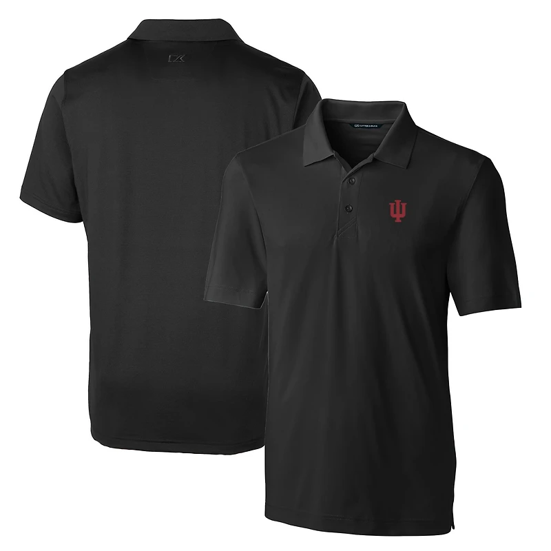 Men's Cutter & Buck Black Indiana Hoosiers Big & Tall Forge Stretch Polo