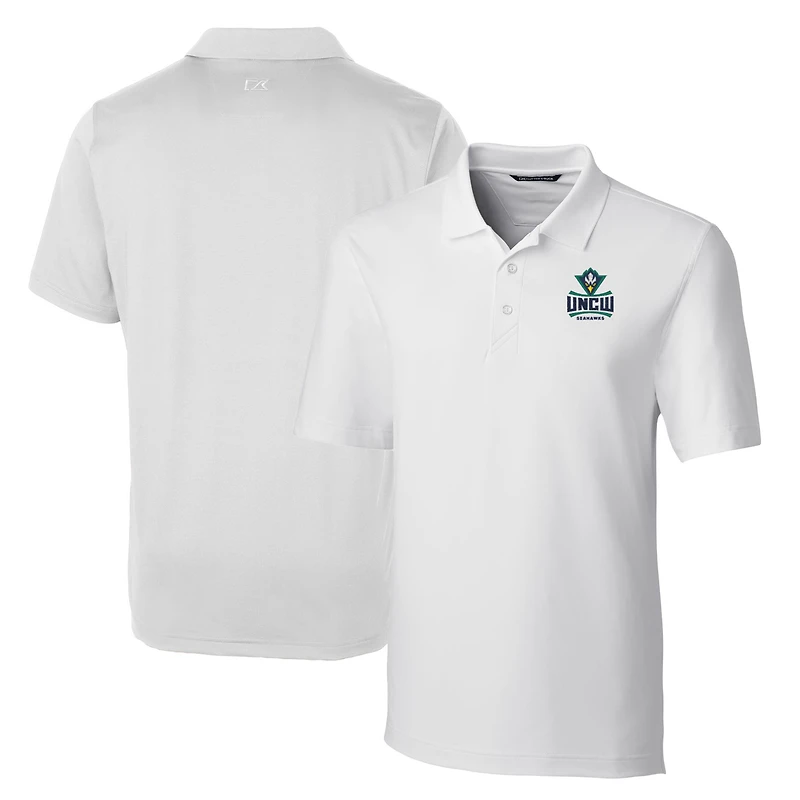 Men's Cutter & Buck White UNC Wilmington Seahawks Big & Tall Forge Stretch Polo