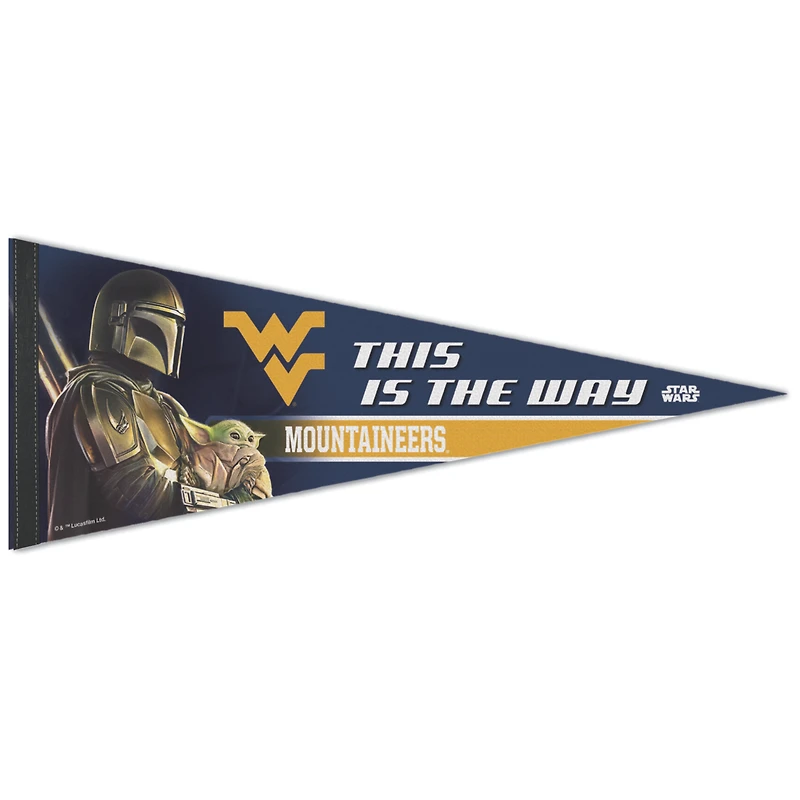 WinCraft West Virginia Mountaineers 12" x 30" Premium Quality Star Wars the Mandalorian Pennant