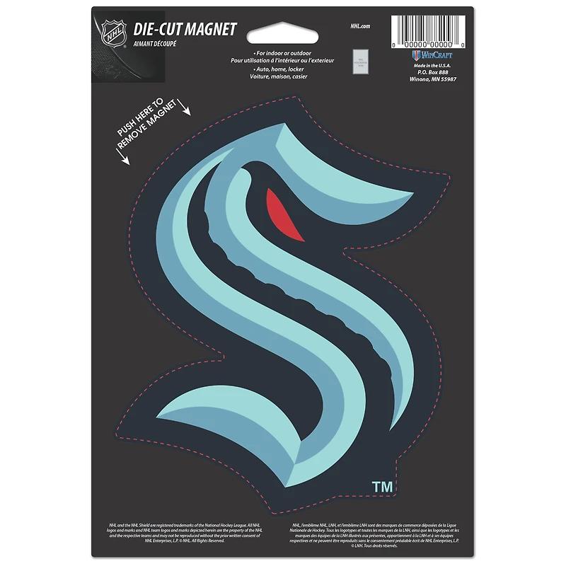WinCraft Seattle Kraken 6'' x 9'' Team Logo Magnet