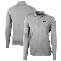 Men's Cutter & Buck Gray Florida A&M Rattlers Big & Tall Virtue Eco Pique Recycled Quarter-Zip Pullover Top