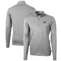 Men's Cutter & Buck Gray Georgia Southern Eagles Big & Tall Virtue Eco Pique Recycled Quarter-Zip Pullover Top
