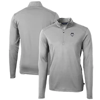 Men's Cutter & Buck Gray UConn Huskies Big & Tall Virtue Eco Pique Recycled Quarter-Zip Pullover Top